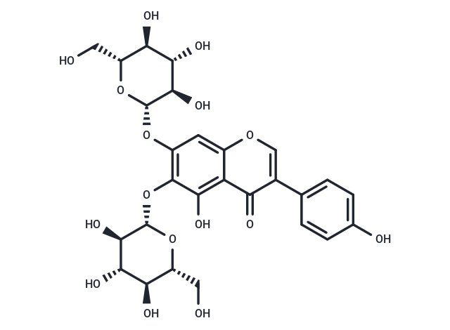 5,​6,​7,​40-​Tetrahydroxyisoflavo​ne-​6,​7-​di-​o-​b-​D-​glucopyranoside Chemical Structure
