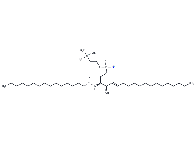 13C C16 Sphingomyelin (d18:1/16:0) Chemical Structure
