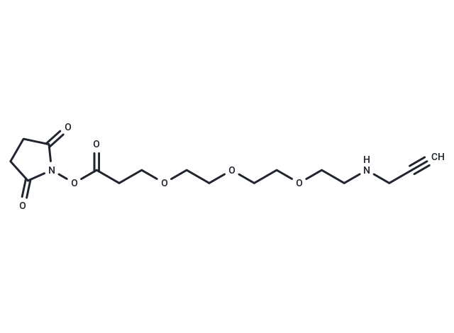 Propargyl-NH-PEG3-C2-NHS ester Chemical Structure