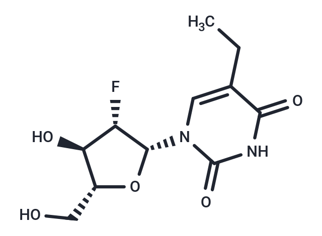 2’-Deoxy-2’-fluoro-5-ethyl-arabinouridine Chemical Structure