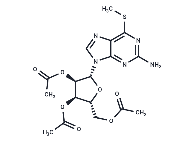2’,3’,5’-Tri-O-acetyl-6-S-methyl-6-thio-guanosine Chemical Structure