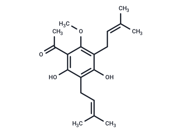 2,4-Dihydroxy-6-methoxy-3,5-diprenylacetophenone Chemical Structure