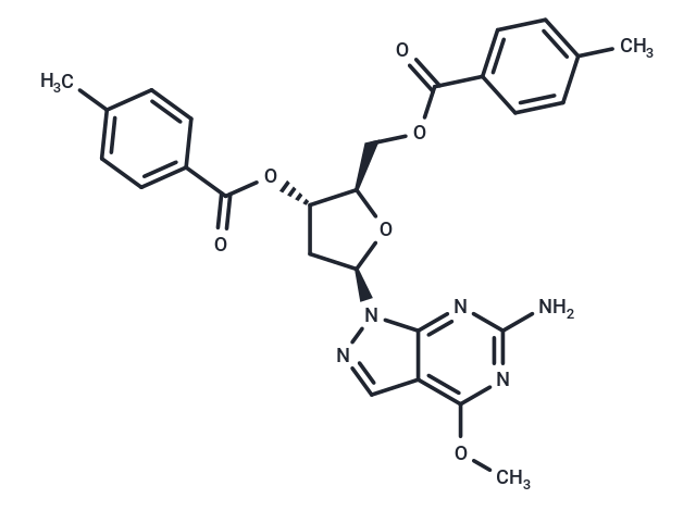 6-Amino-4-methoxy-1-(2-deoxy-3,5-di-O-(p-toluoyl)-b-D-ribofuranosyl)-1H-pyrazolo[3,4-d]pyrimidine Chemical Structure