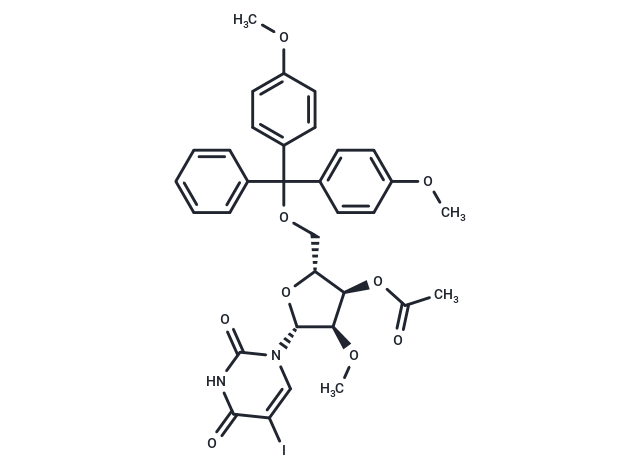 5'-O-(4,4’-Dimethoxytrityl)-2'-O-methyl-3'-O-acetyl-5-iodouridine Chemical Structure