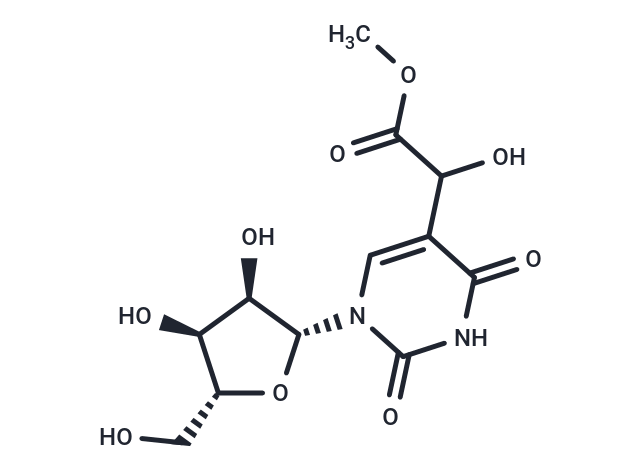 5-(1-Hydroxy)(methoxycarbonyl)methyl   uridine Chemical Structure