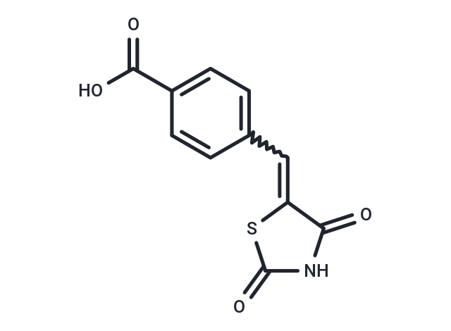 4-[(2,4-dioxo-1,3-thiazolidin-5-ylidene)methyl]benzoic acid Chemical Structure