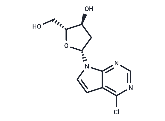4-Chloro-7-(2-deoxy-b-D-ribofuranosyl)-7H-pyrrolo[2,3-d]-pyrimidine Chemical Structure