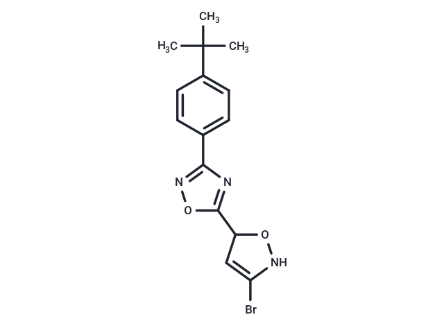 5-(3-bromo-4,5-dihydroisoxazol-5-yl)-3-(4-(tert-butyl)phenyl)-1,2,4-oxadiazole Chemical Structure