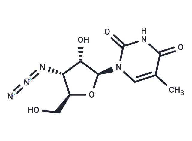 3’-Azido-3’-deoxy-5-methyl-beta-L-uridine Chemical Structure