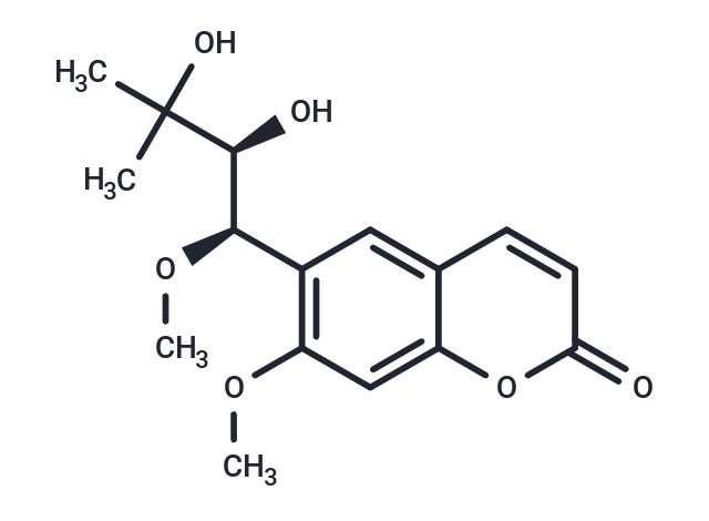 2H-1-Benzopyran-2-one, 6-[(1R,2S)-2,3-dihydroxy-1-methoxy-3-methylbutyl]-7-methoxy- Chemical Structure