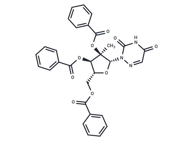 2’,3’,5’-Tri-O-benzoyl-2’-b-C-methyl-6-azauridine Chemical Structure