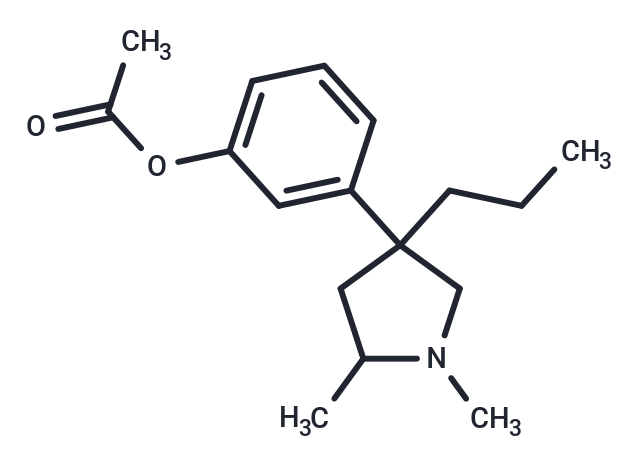 Phenol, m-(1,5-dimethyl-3-propyl-3-pyrrolidinyl)-, acetate Chemical Structure