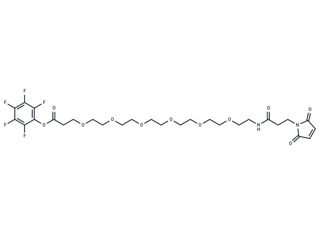 Mal-NH-PEG6-CH2CH2COOPFP ester Chemical Structure