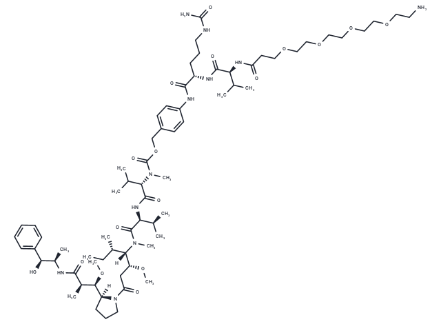 Amino-PEG4-Val-Cit-PAB-MMAE Chemical Structure