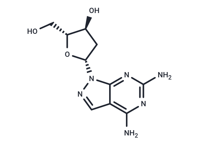 2-Amino-8-aza-7-deoxy-2’-deoxyadenosine Chemical Structure