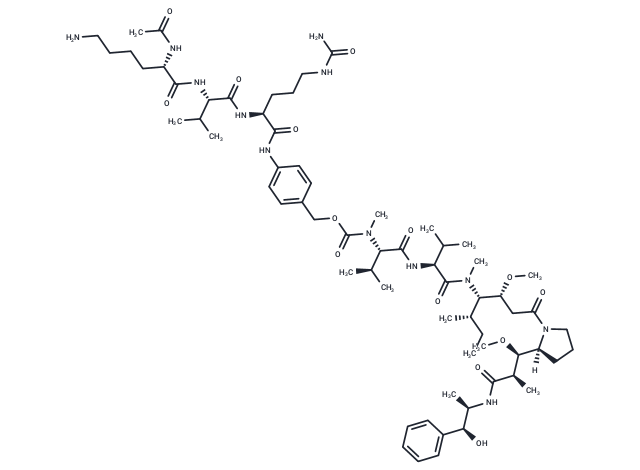 Ac-Lys-Val-Cit-PABC-MMAE Chemical Structure