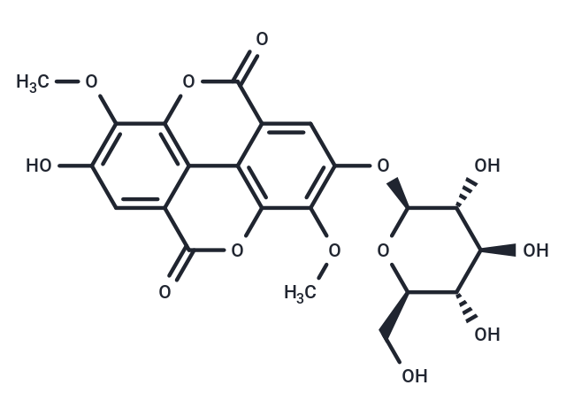 3,3'-Di-O-methylellagic acid-4'-O-β-D-glucopyranoside Chemical Structure