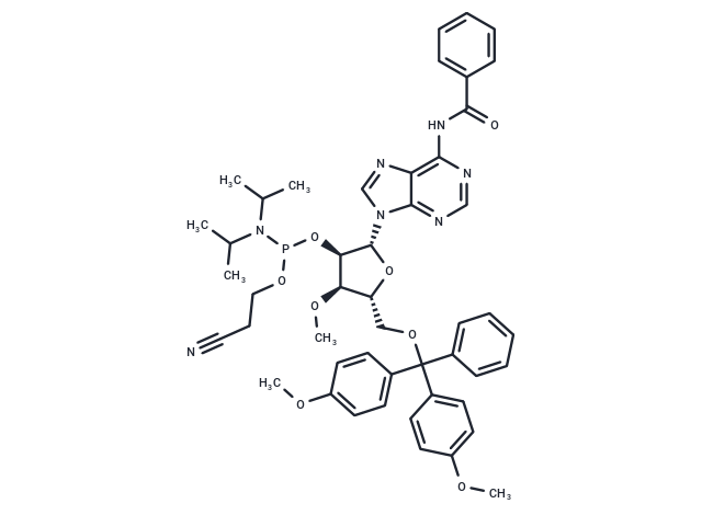 N6-Bz-5’-O-DMTr-3’-O-methyladenosine-2’-O-CED-phosphoramidite Chemical Structure