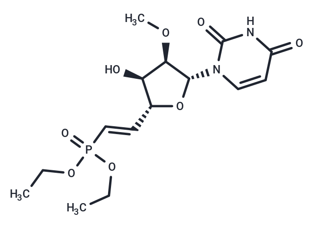 1-[(5E)-5,6-Dideoxy-6-(diethoxyphosphinyl)-2-O-methyl-β-D-ribo-hex-5-enofuranosyl]uracil Chemical Structure