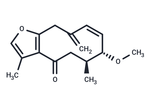 (1E)-3-methoxy-8,12-epoxygermacra-1,7,10,11-tetraen-6-one Chemical Structure