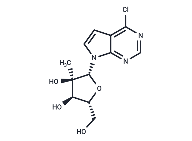 4-Chloro-7-(2-b-C-methyl-β-D-ribofuranosyl)-7H-pyrrolo[2,3-d]   pyrimidine Chemical Structure