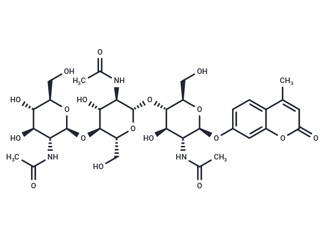 4-Methylumbelliferyl-β-D-N,N',N''-Triacetylchitotrioside Chemical Structure