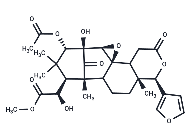 Detigloylswietenine, 2-Hydroxy, 8?,30?-epoxide, 3- Chemical Structure