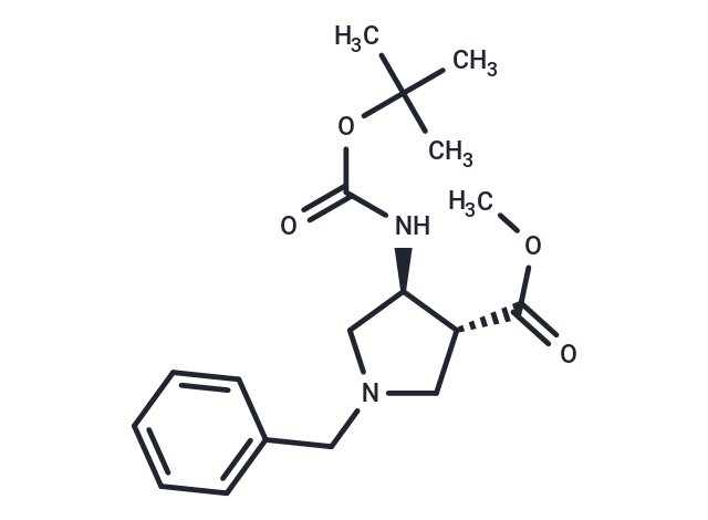trans-Methyl 1-benzyl-4-(tert-butoxycarbonylamino)pyrrolidine-3-carboxylate Chemical Structure