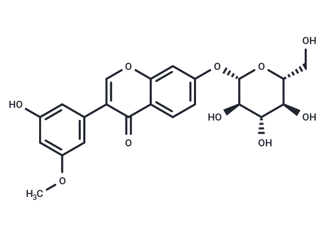 3’-methoxy-5’-hydroxyisoflavone-7-O-β-D-glucoside Chemical Structure