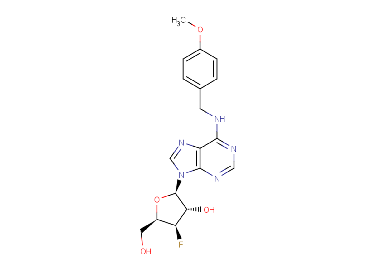 3’-Deoxy-3’-fluoro-xylo-N6-(p-methoxybenzyl)adenosine Chemical Structure