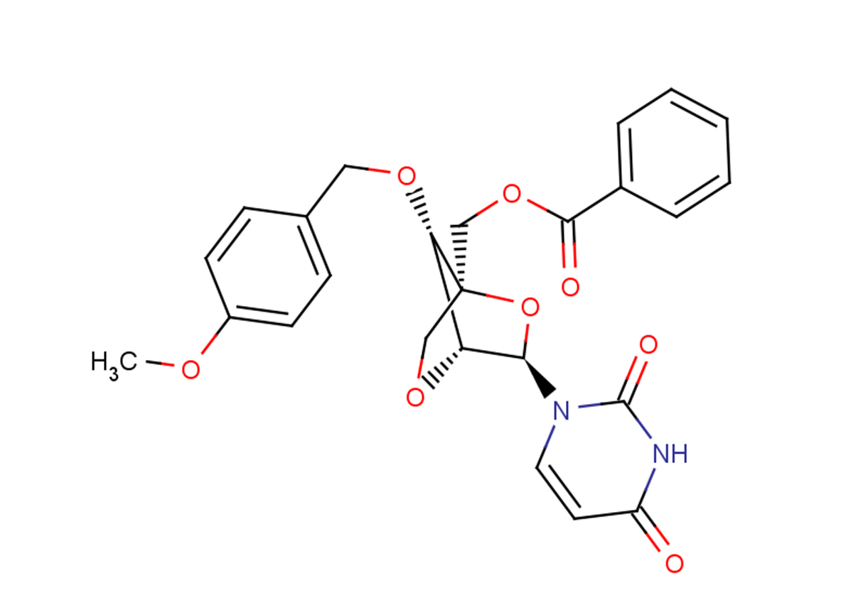 5’-O-Benzoyl-3’-O-(4-methoxybenzoyl)-2’-O,4’-C-methyleneuridine Chemical Structure