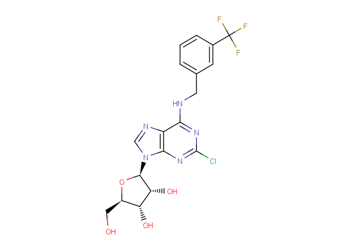 2’-Chloro-N6-(3-trifluoromethyl)benzyl   adenosine Chemical Structure